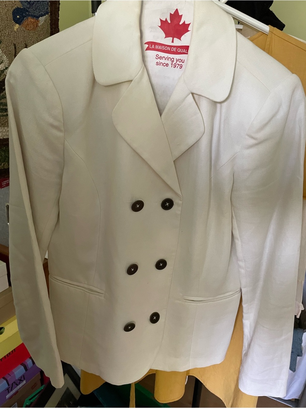 Cream Double-Breasted Blazer